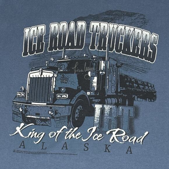Ice Road Truckers Alaska T Shirt King Of The Road Rare TV Show Mens Size Large - Picture 2 of 7